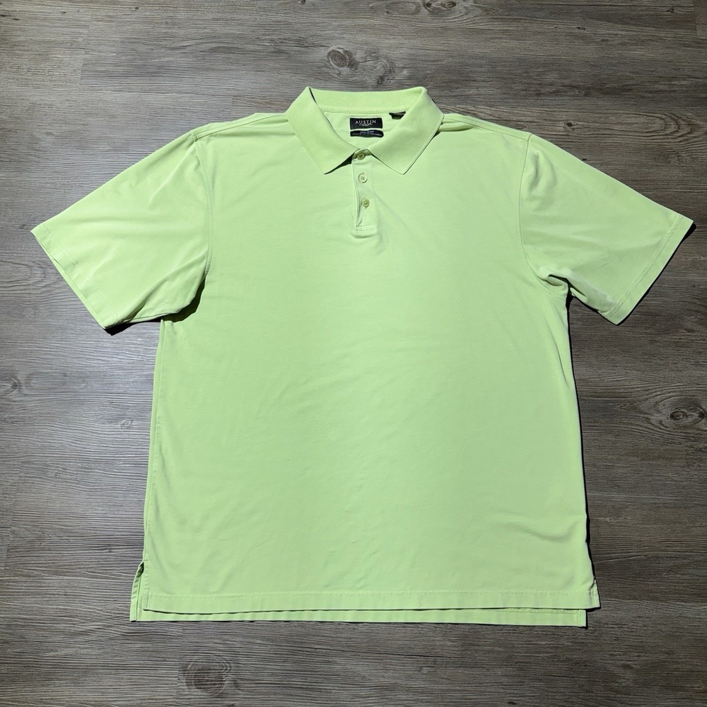 Austin Golf Cool Skin Polo Shirt Men's XL Lime Green Short Sleeve Golf